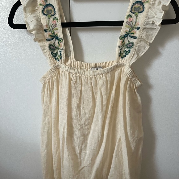 Madewell Linen Gauzy Tank with Embroidered Straps - Picture 2 of 3